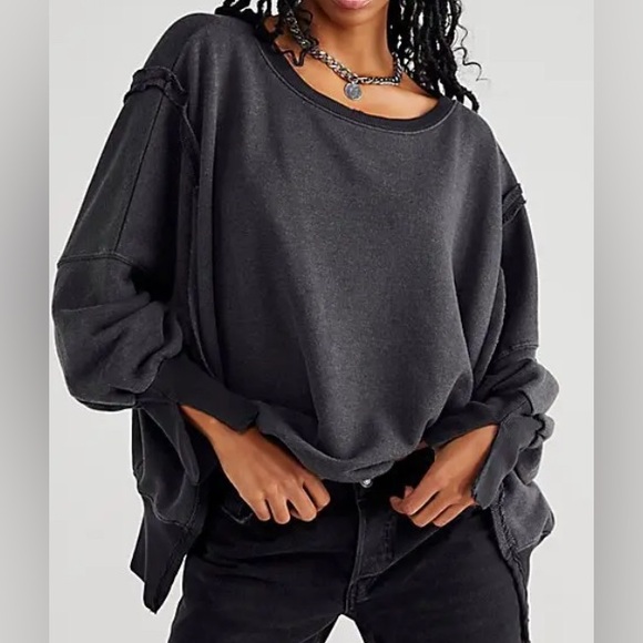 We The Free Tops - EUC Free People We The Free Camden Charcoal & Black